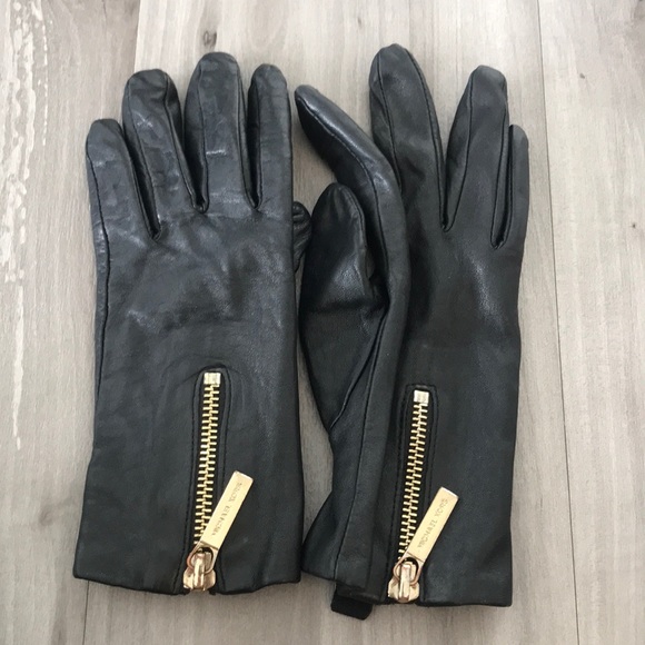 Michael Kors Accessories - Michael Kors Black Leather Gloves Small